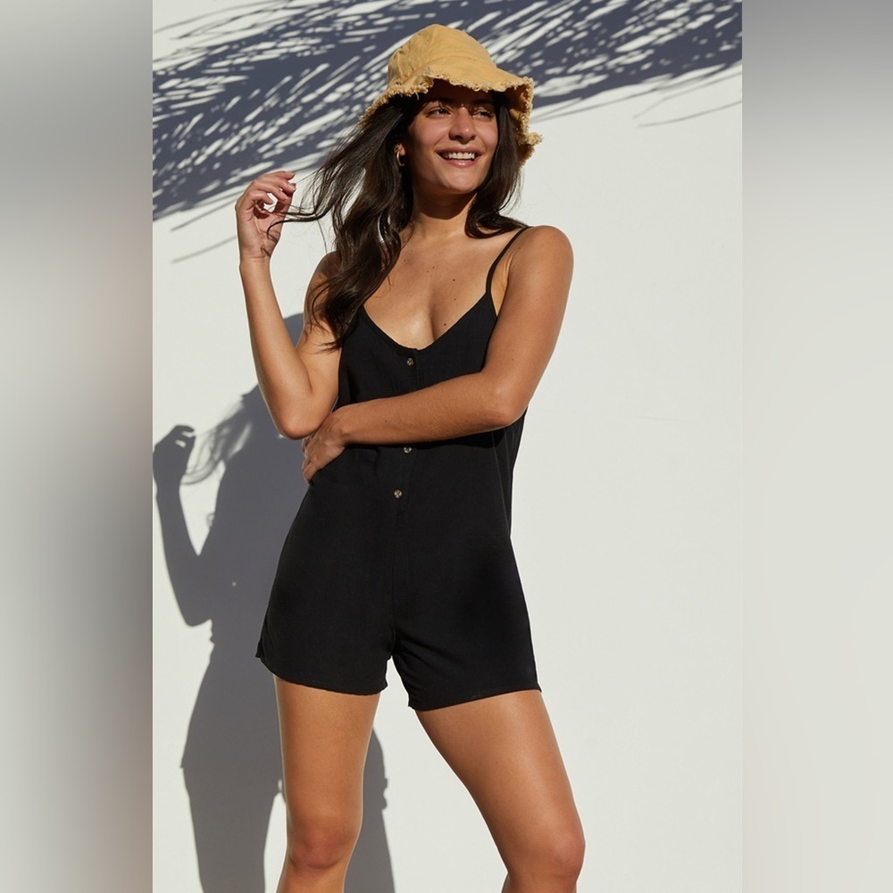 Pacsun Rhythm Classic Adjustable Romper black medium